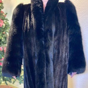 Mink fur coat with fox collar